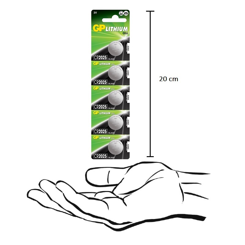 Pilas De Litio Cr2025 De 3v / Gp Batteries / Pack Con 5 Piezas / GPPBL2025155