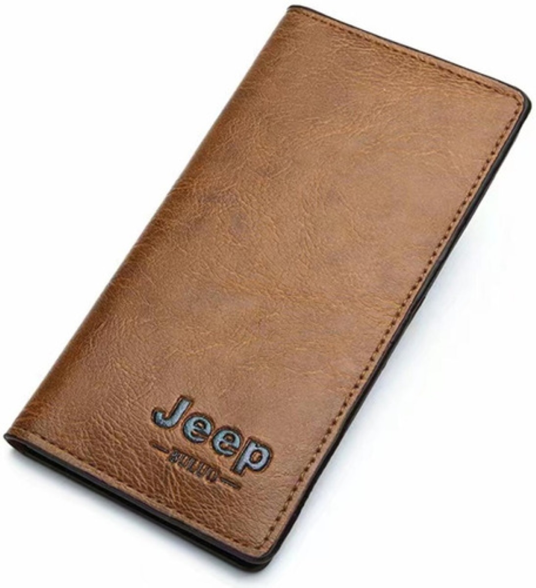 Cartera Jeep Larga De Estilo Empresarial Para Caballero Marrón Claro