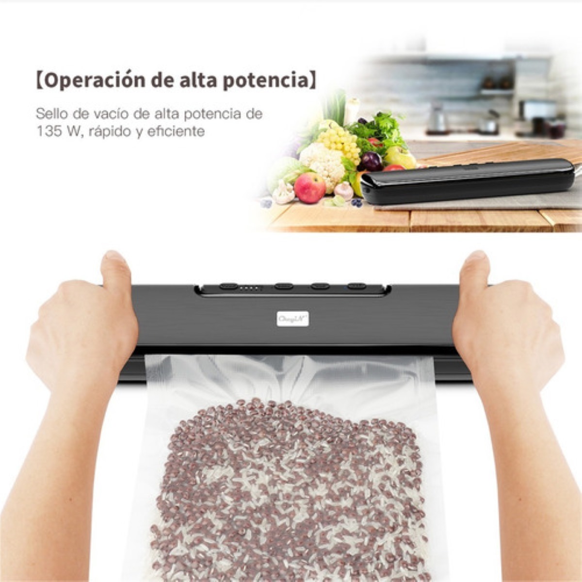 Máquina De Sellado Al Vacío De Una Tecla En Seco Y Húmedo