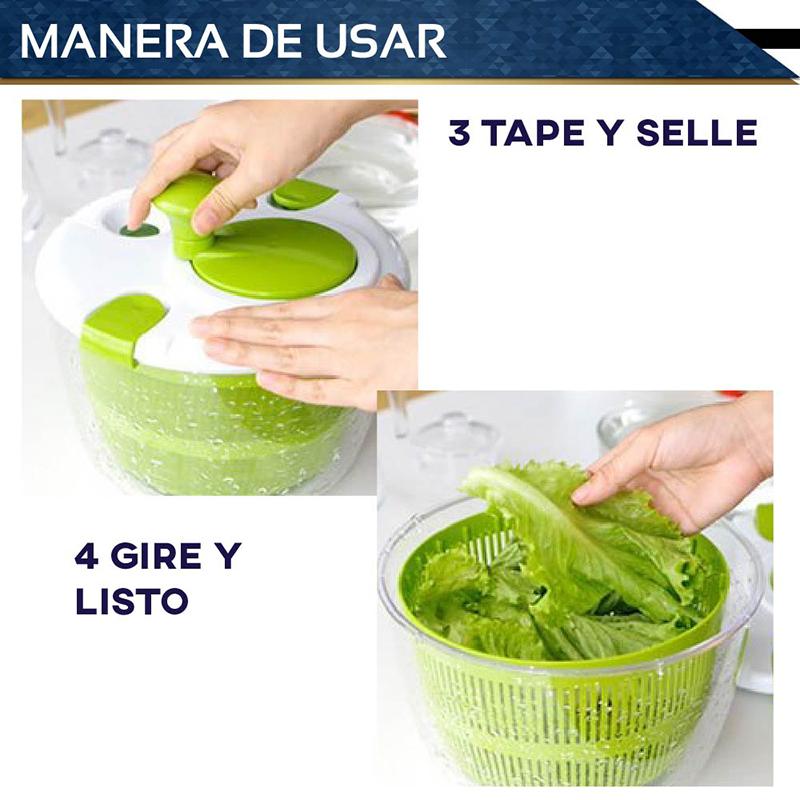 Centrifugadora RD ROYAL COOK Secadora de Lechuga Coladores de verduras Escurridor de frutas y verduras 