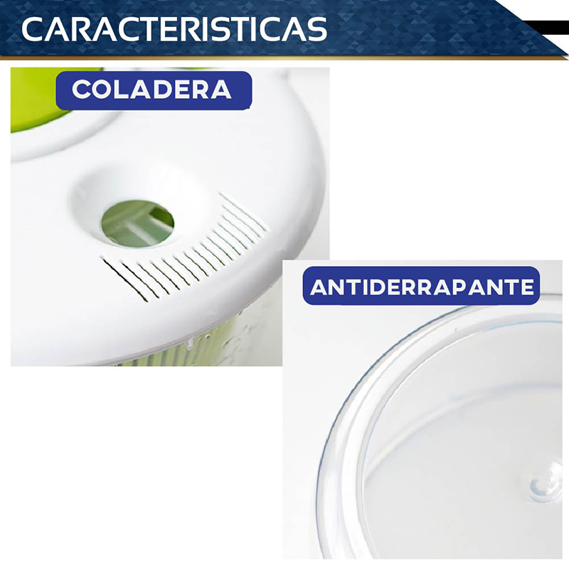 Centrifugadora RD ROYAL COOK Secadora de Lechuga Coladores de verduras Escurridor de frutas y verduras 