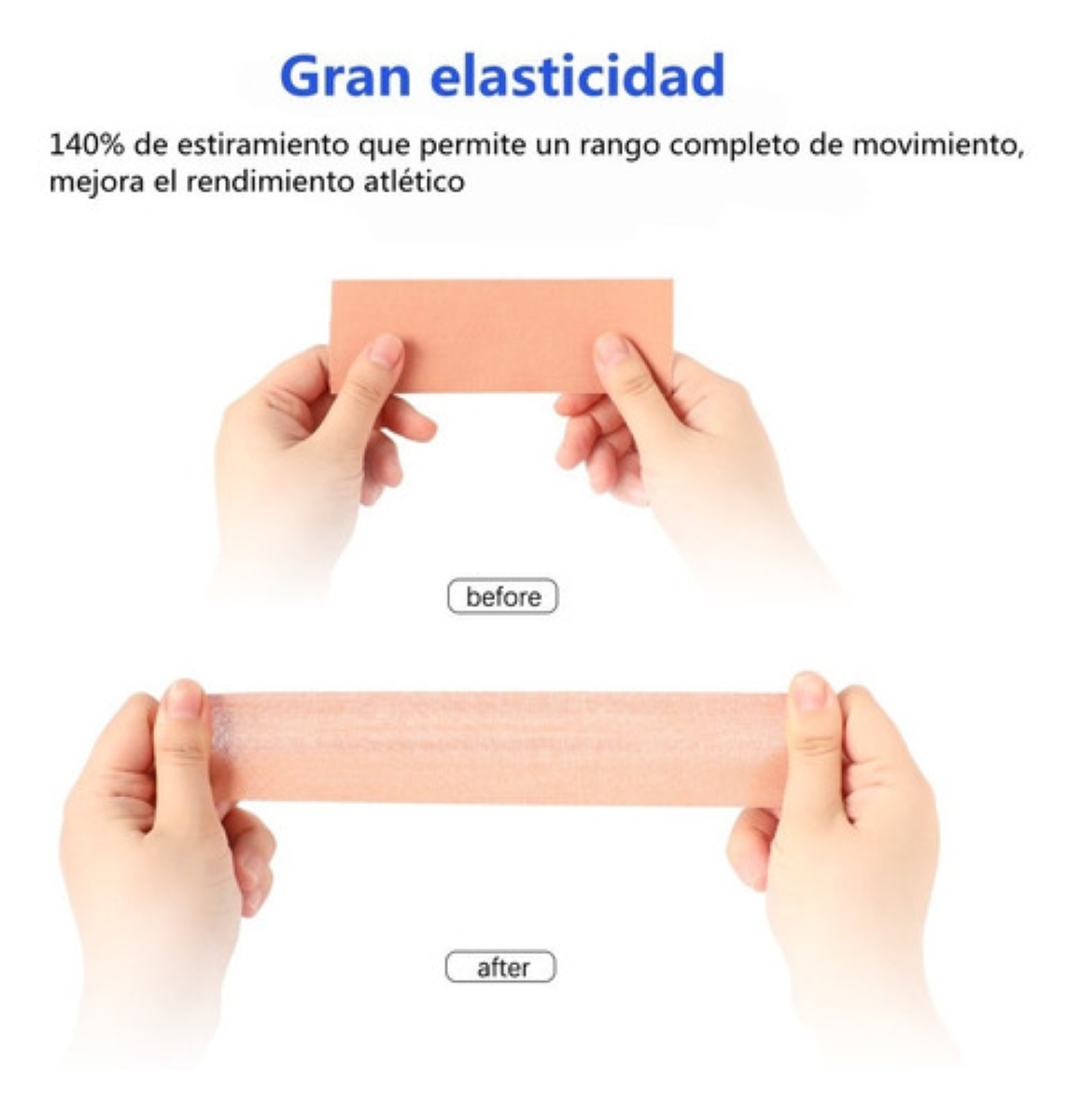 Cintas Kinesiológicas/vendaje Neuromuscular Color Piel 5 Pz
