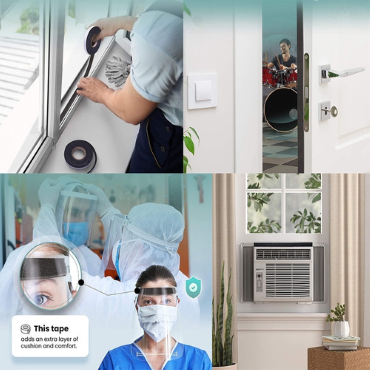 Cinta Aislante De Sonido, Polvo, Agua Para Puerta