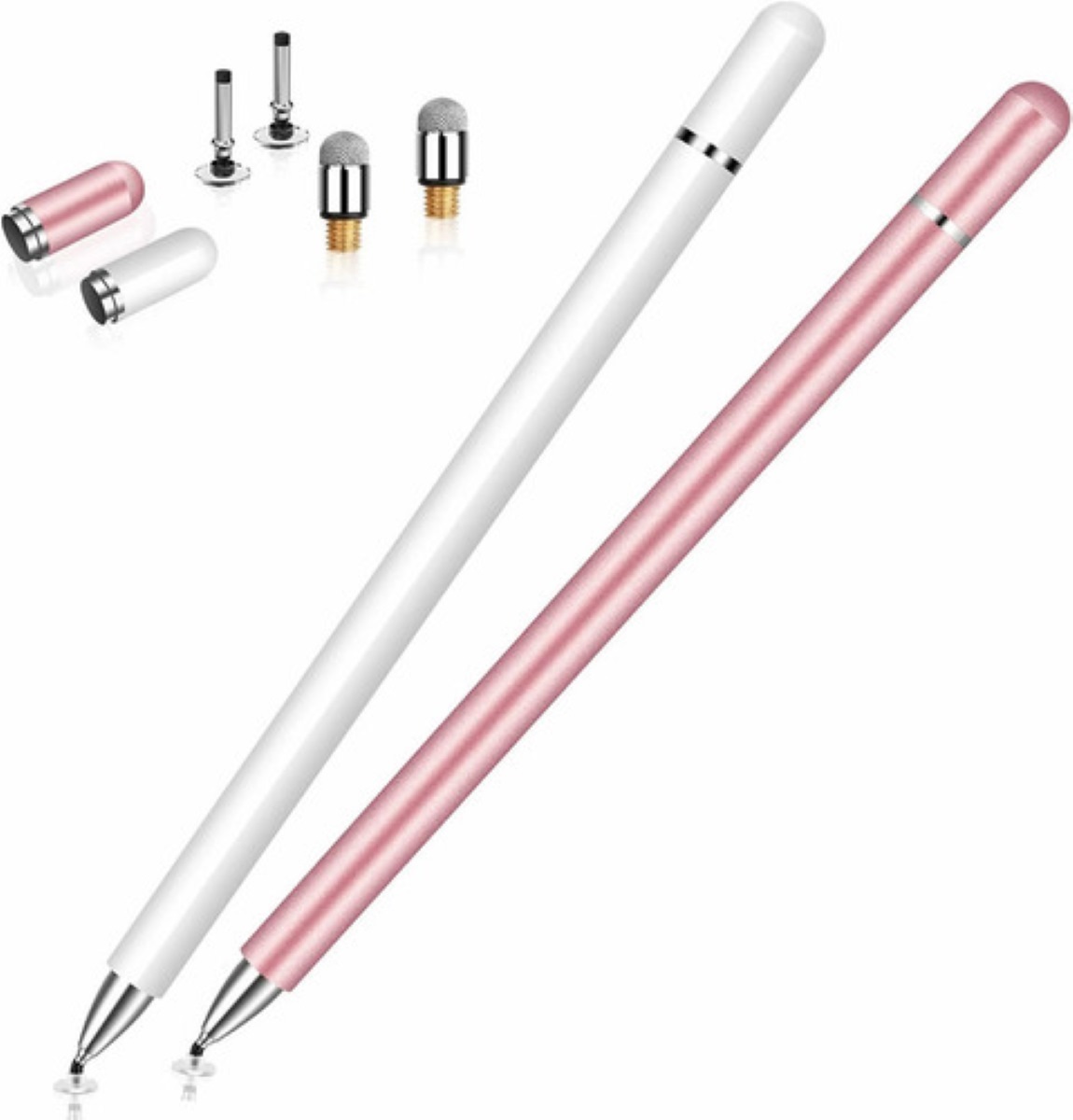 2 Lapiz Optico para pantalla Tactil Blanco y Rosa
