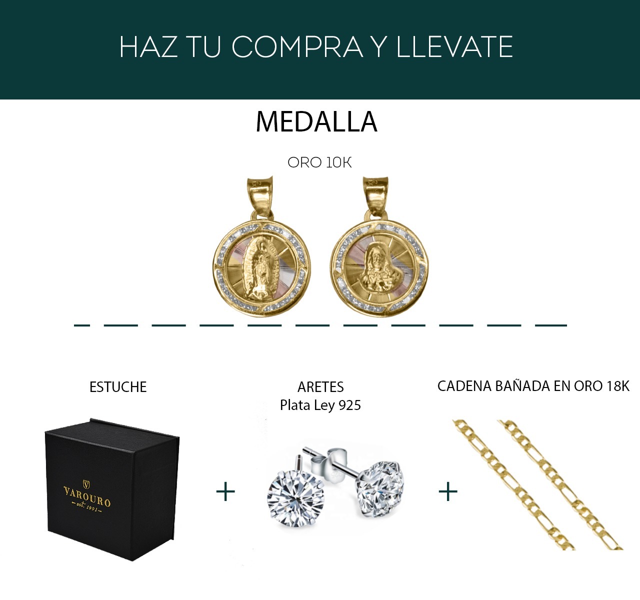 Medallas Nuestra Boda Oro Sólido 10k Amor 