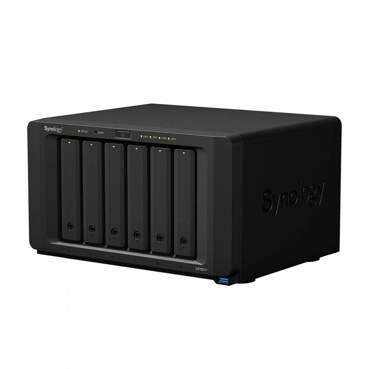 Synology DiskStation DS1621 NAS de 6 Bahías, max. 108TB, AMD Ryzen V1500B 2.20GHz, 3x USB 3.0, Negro no Incluye Discos