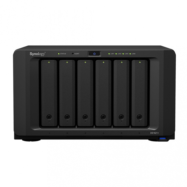 Synology DiskStation DS1621 NAS de 6 Bahías, max. 108TB, AMD Ryzen V1500B 2.20GHz, 3x USB 3.0, Negro no Incluye Discos