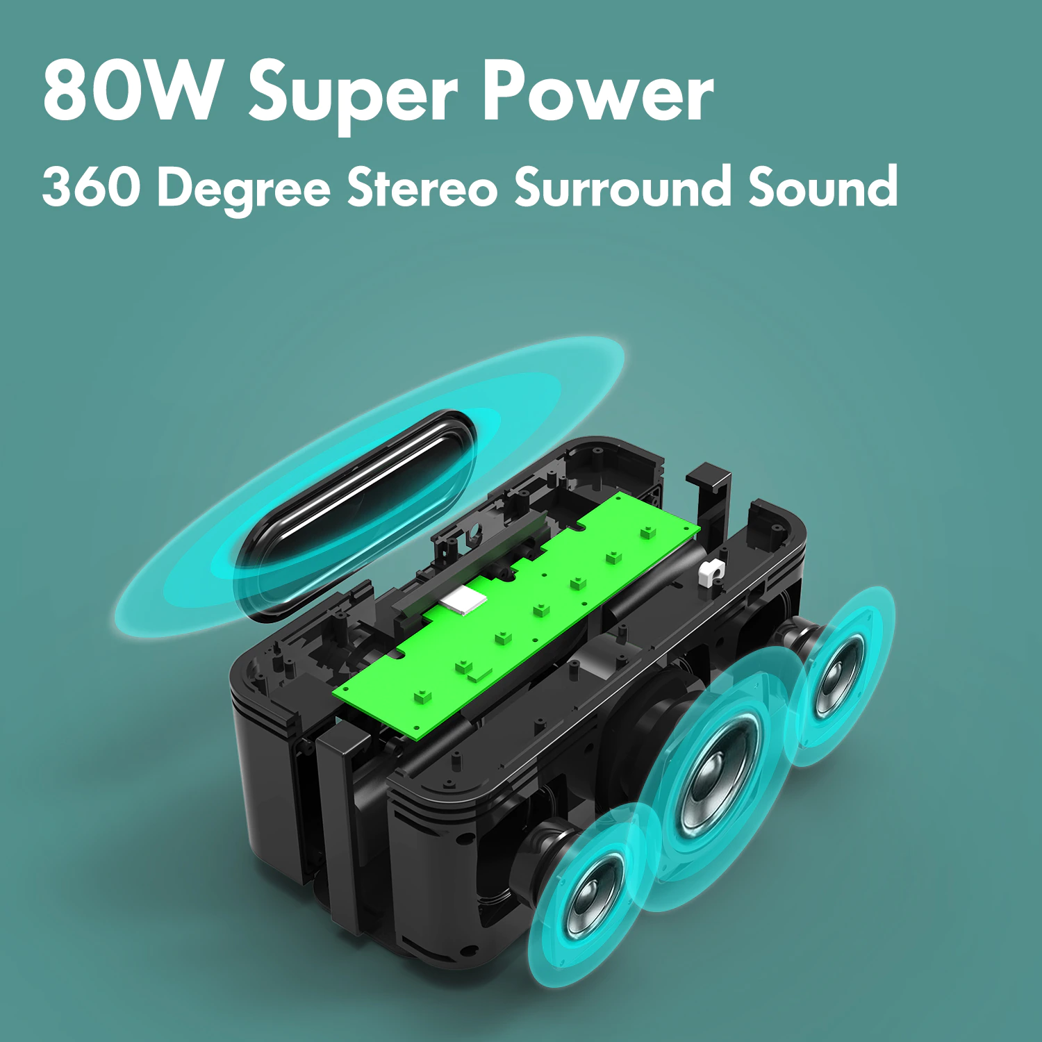 XDOBO X8 Plus Negro Bocina Bluetooth 5.0 80 Watts Ipx5 Tws