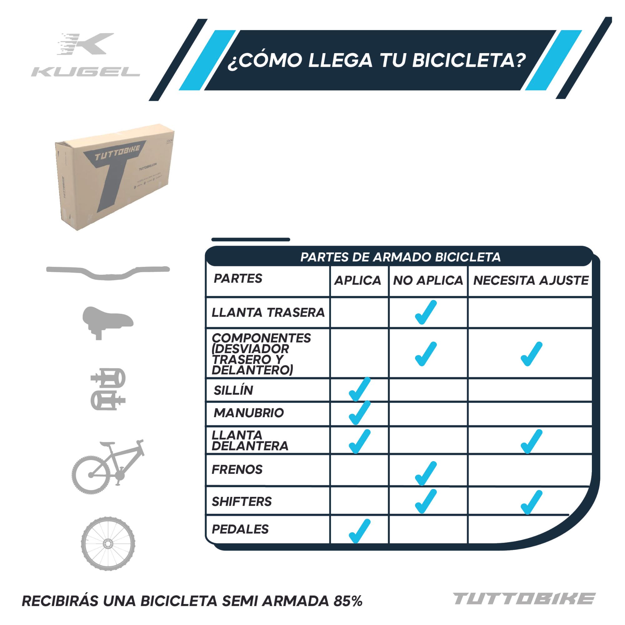 Bicicleta Montaña Rodada 29 21 Velocidades Kugel Cupra Negro Amarillo