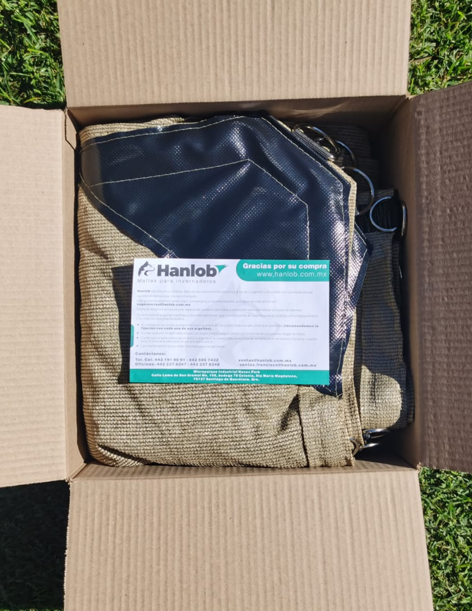 Malla Sombra 5x9 M Raschel 90% Beige Reforzada Hanlob