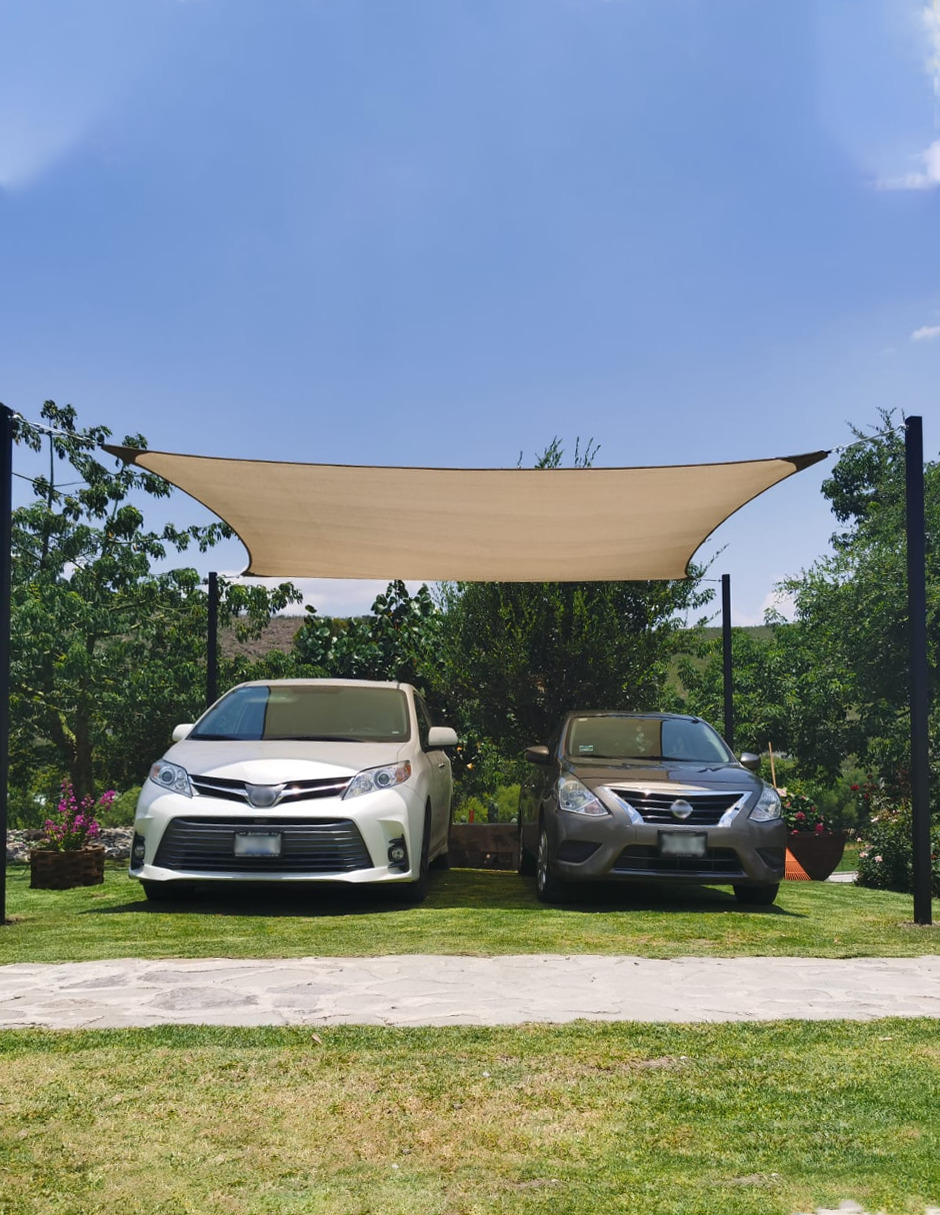 Malla Sombra 5x9 M Raschel 90% Beige Reforzada Hanlob