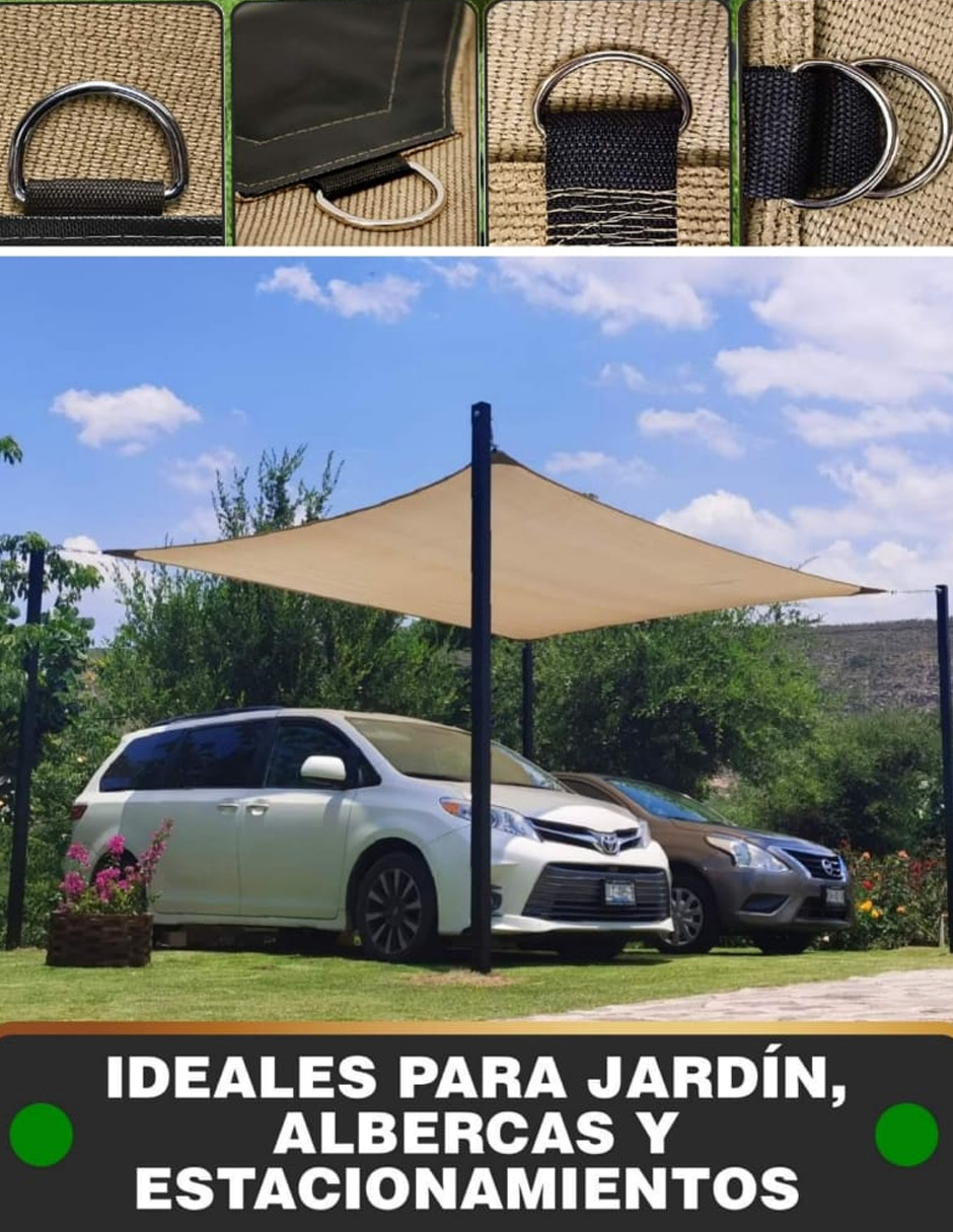 Malla Sombra 5x9 M Raschel 90% Beige Reforzada Hanlob