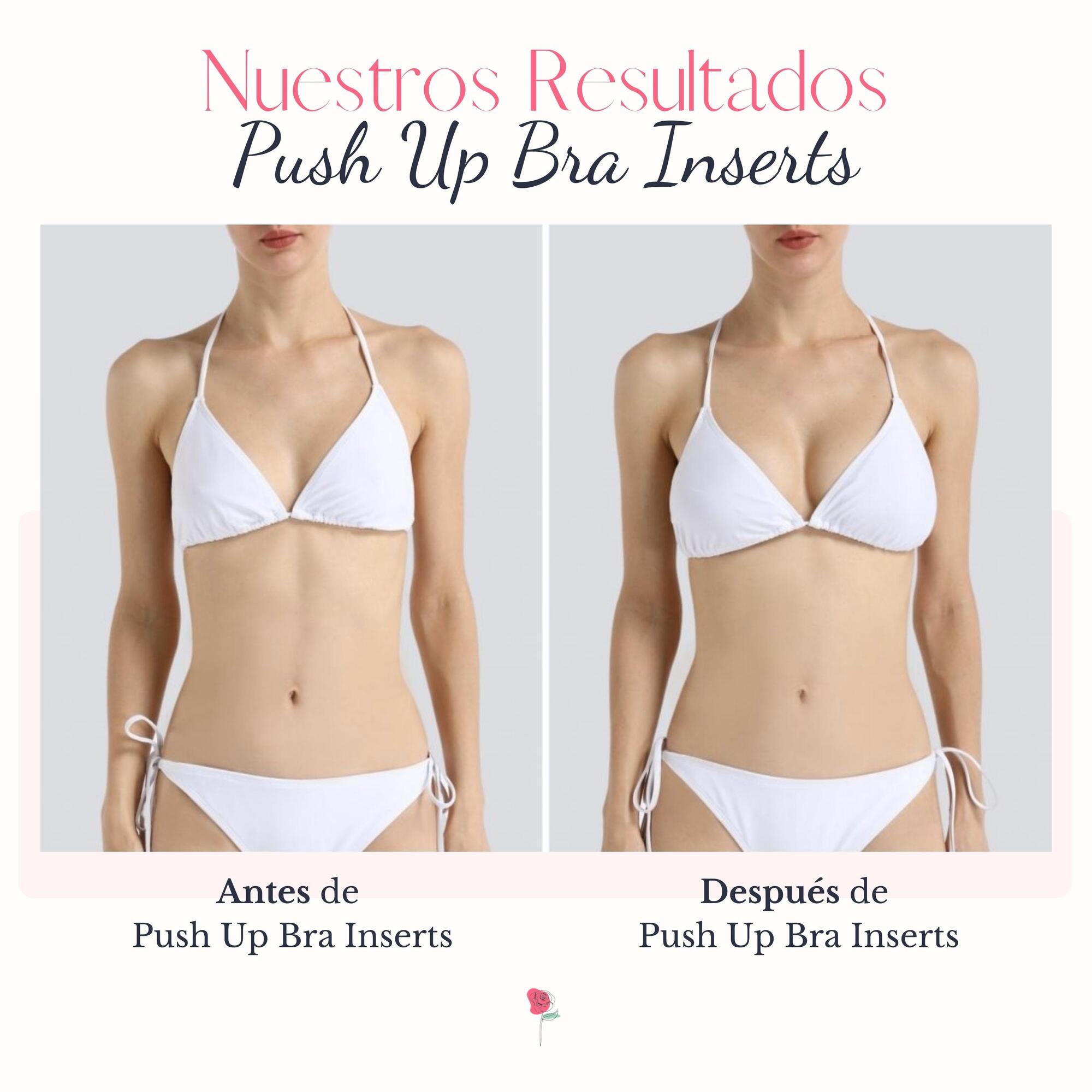 Sophie's Push Up Bra Inserts | Par de insertos para aumento de busto | Sujetador para levantamiento de busto lavable y reutilizable | Relleno de brasier para mujer con pegamento de grado médico por ambos lados | Pads para aumento de pecho