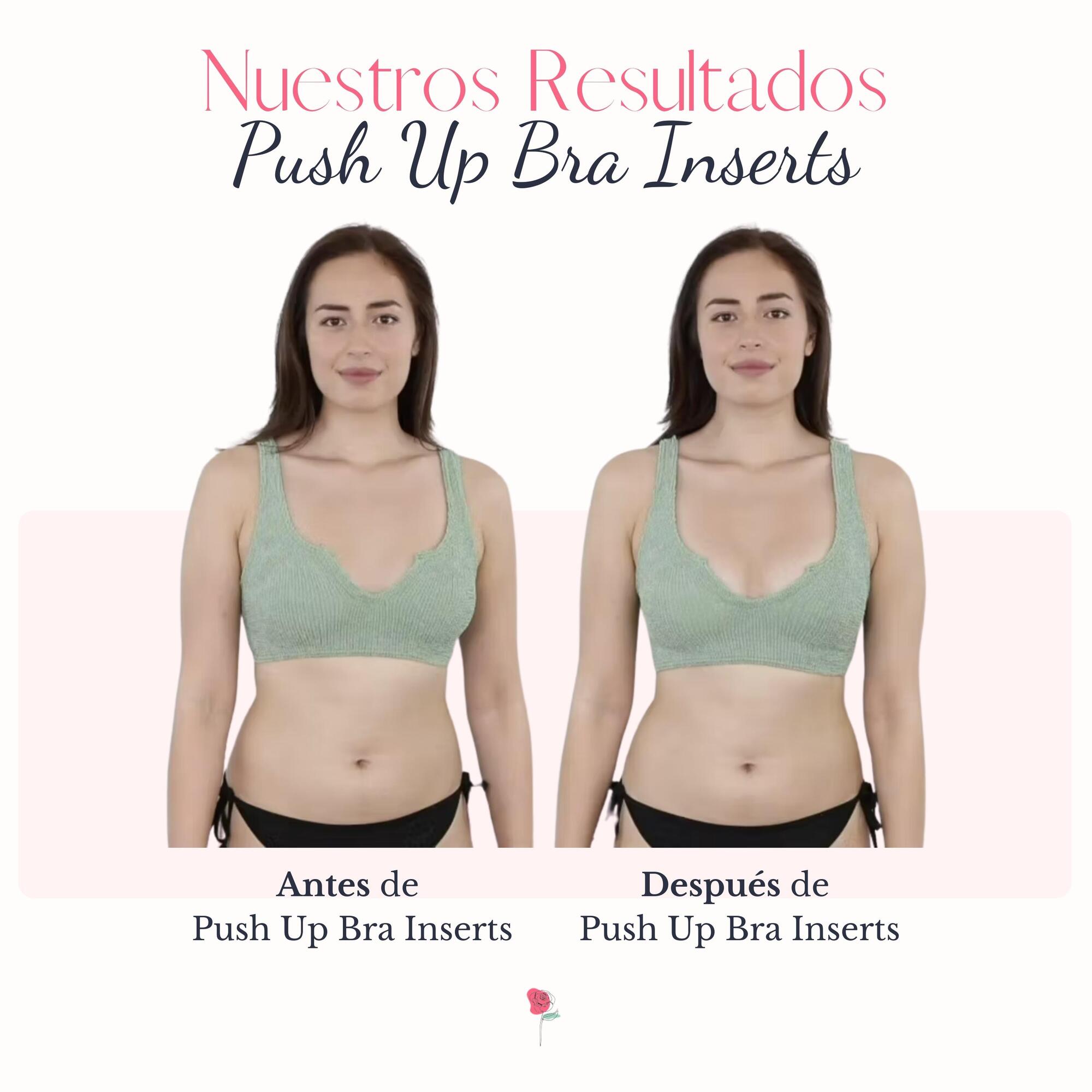 Sophie's Push Up Bra Inserts | Par de insertos para aumento de busto | Sujetador para levantamiento de busto lavable y reutilizable | Relleno de brasier para mujer con pegamento de grado médico por ambos lados | Pads para aumento de pecho