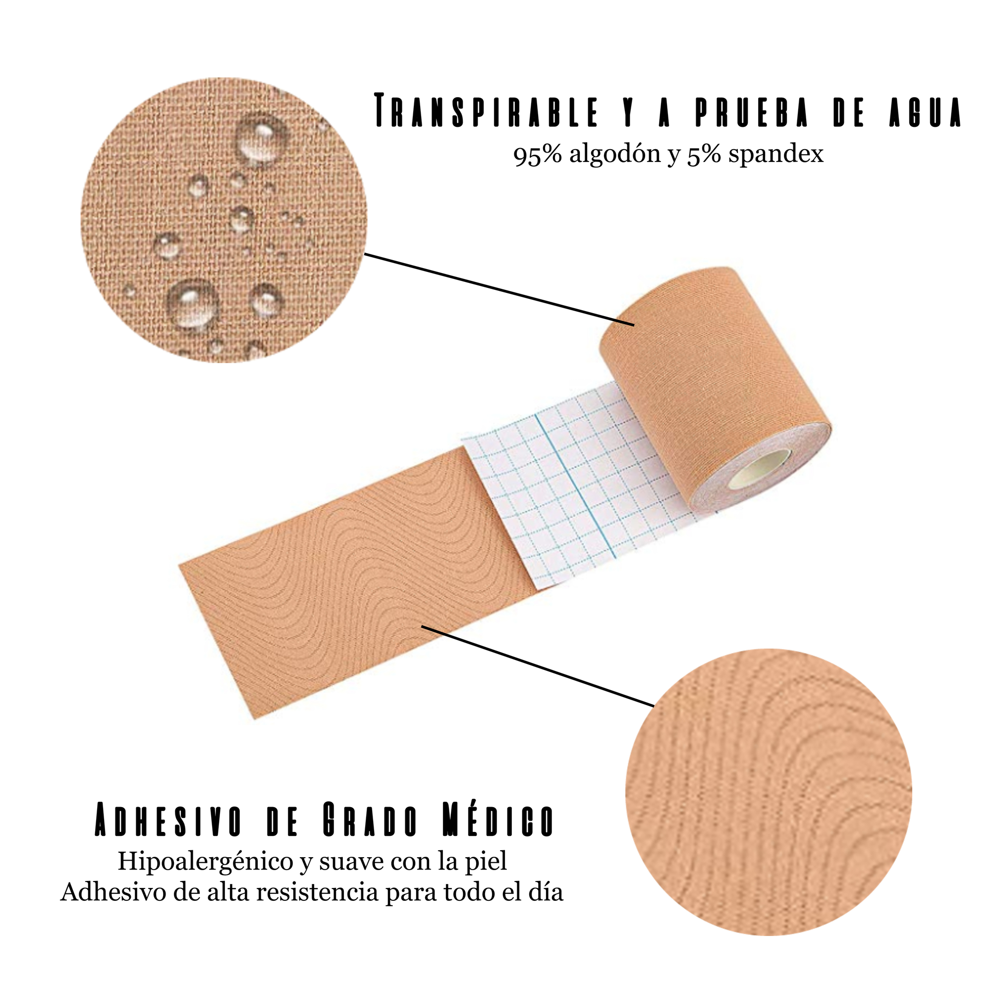 Sophie's Boobytape | Cinta Adhesiva para Levantamiento de Busto | 5 Pares de Pezoneras | Boob Tape Cubre pezones | Nipple Cover | Adhesivo Body Brasier para Mujer |