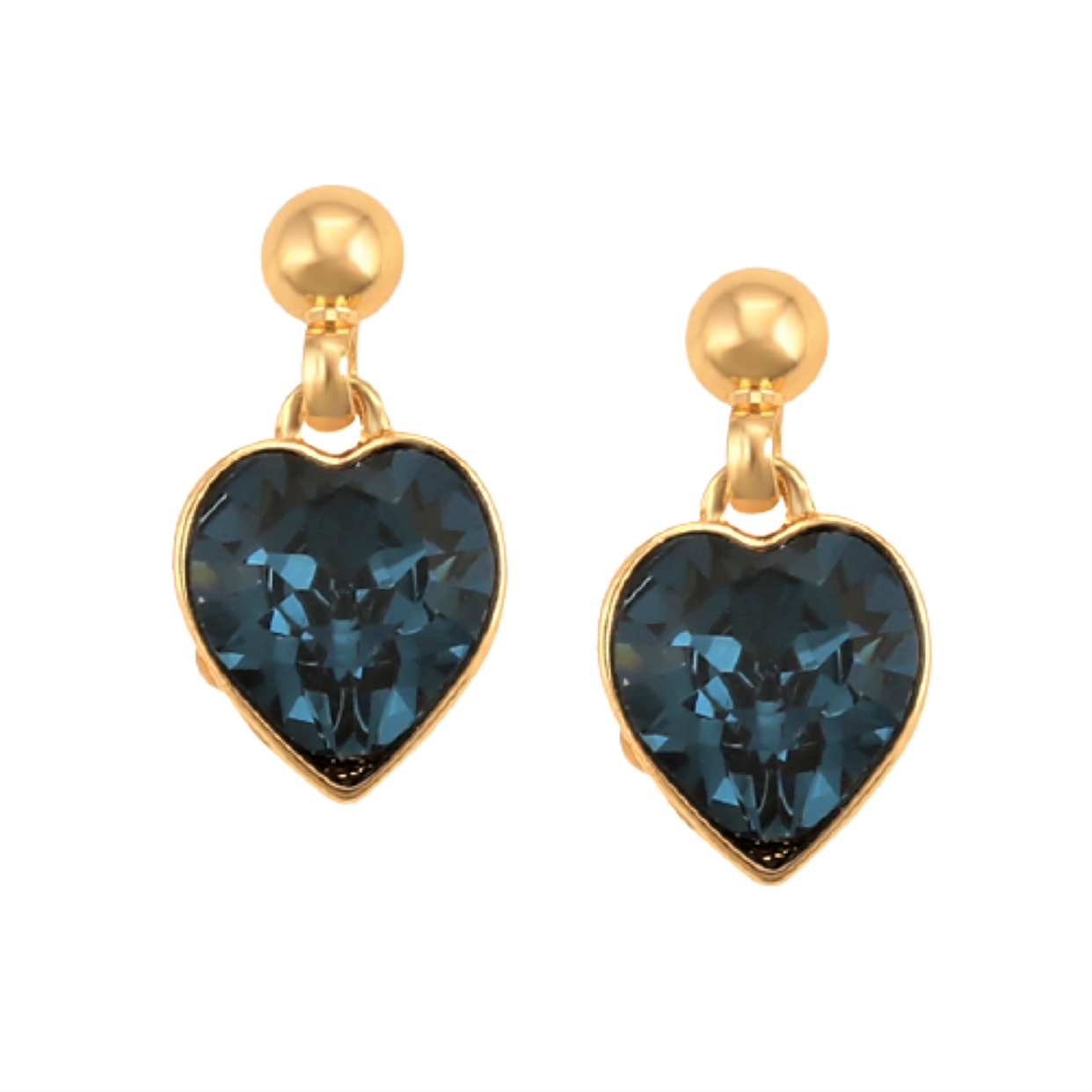Aretes Niña Corazón Chico Oro Laminado 18K Arracadas Cristal Austriaco Fino