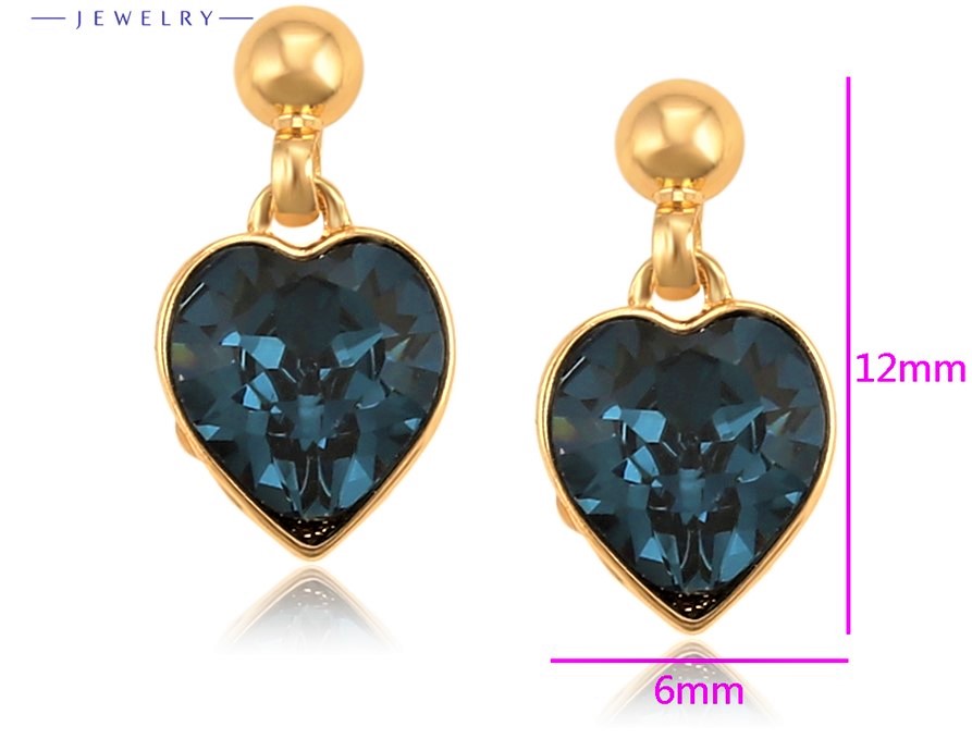 Aretes Niña Corazón Chico Oro Laminado 18K Arracadas Cristal Austriaco Fino