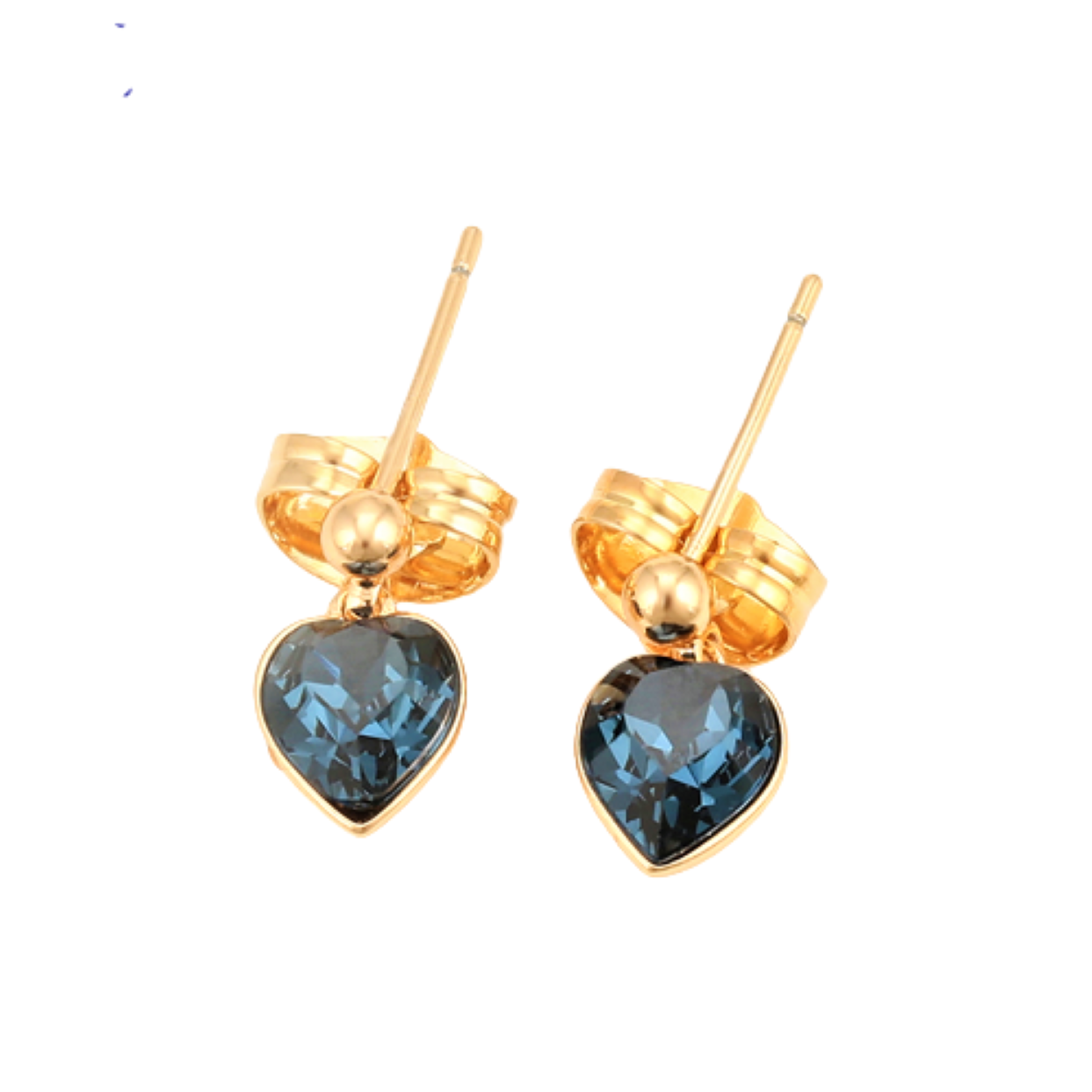 Aretes Niña Corazón Chico Oro Laminado 18K Arracadas Cristal Austriaco Fino