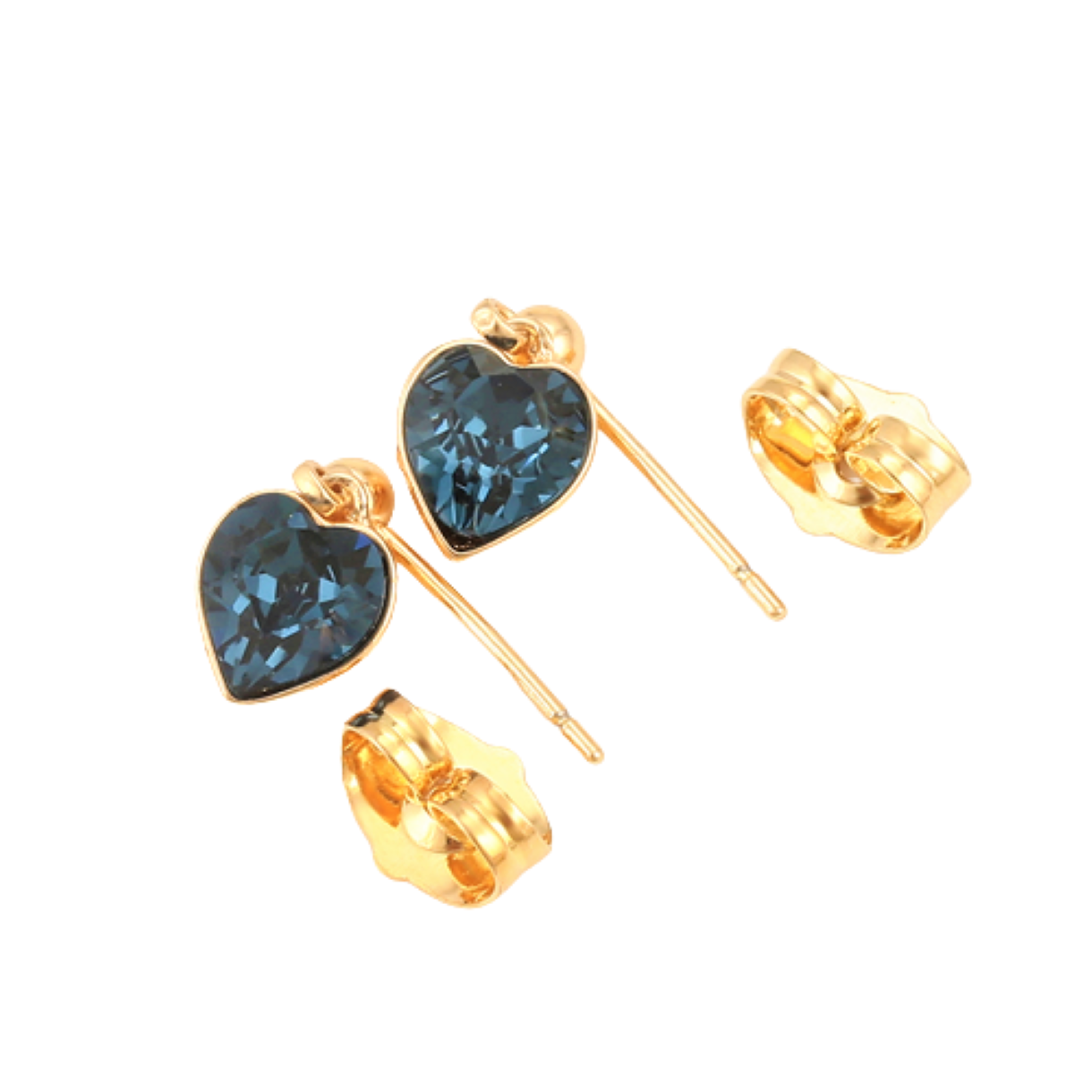 Aretes Niña Corazón Chico Oro Laminado 18K Arracadas Cristal Austriaco Fino