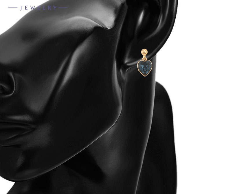 Aretes Niña Corazón Chico Oro Laminado 18K Arracadas Cristal Austriaco Fino