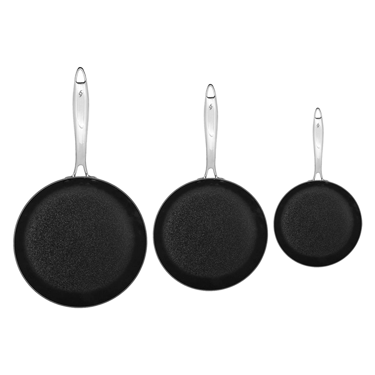 Set Sartenes 20/24/28cm Aluminio Anodizado Antiadherente Bogner