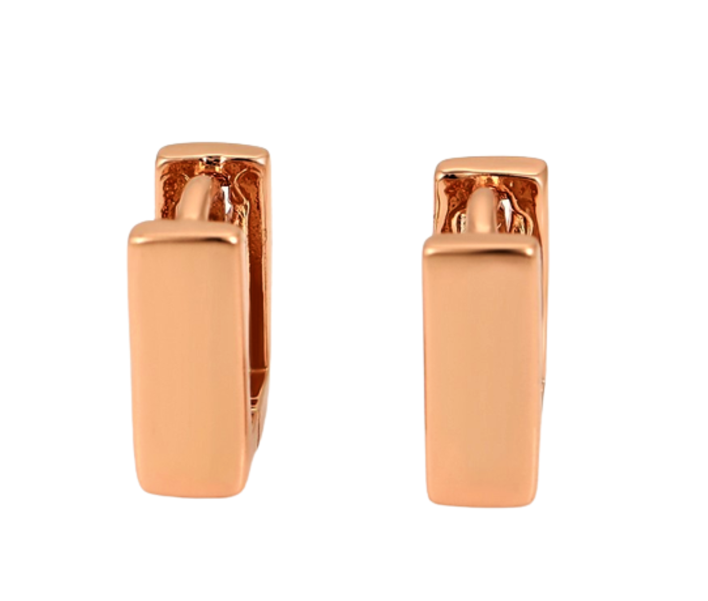 ARETES NIÑA BEBE CUADRO CHICO ORO LAMINADO ROSADO 18K HIPOALERGENICO