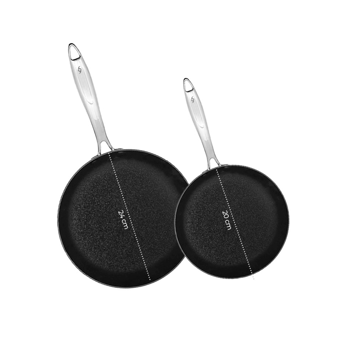 Set Sartenes 24/20cm Aluminio Anodizado doble Antiadherente Bogner