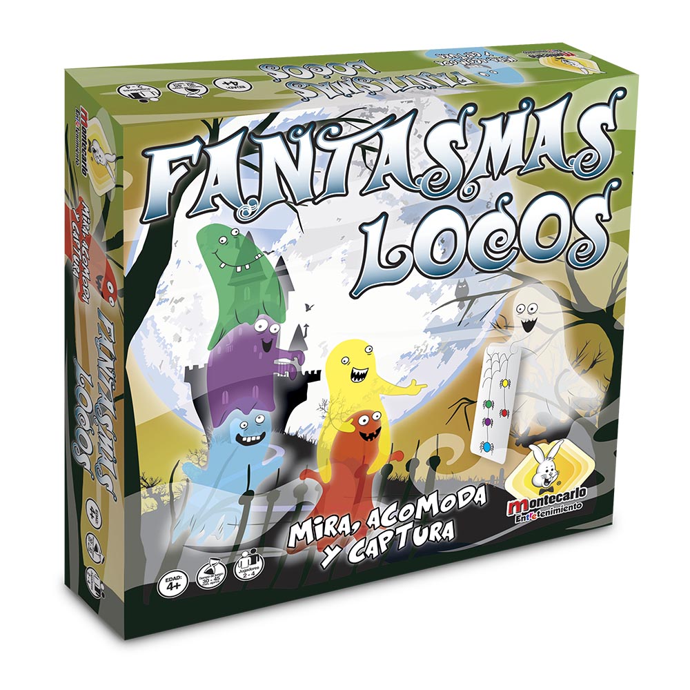 Fantasmas Locos Novedades Montecarlo juego de mesa familiar de agilidad visual infantil