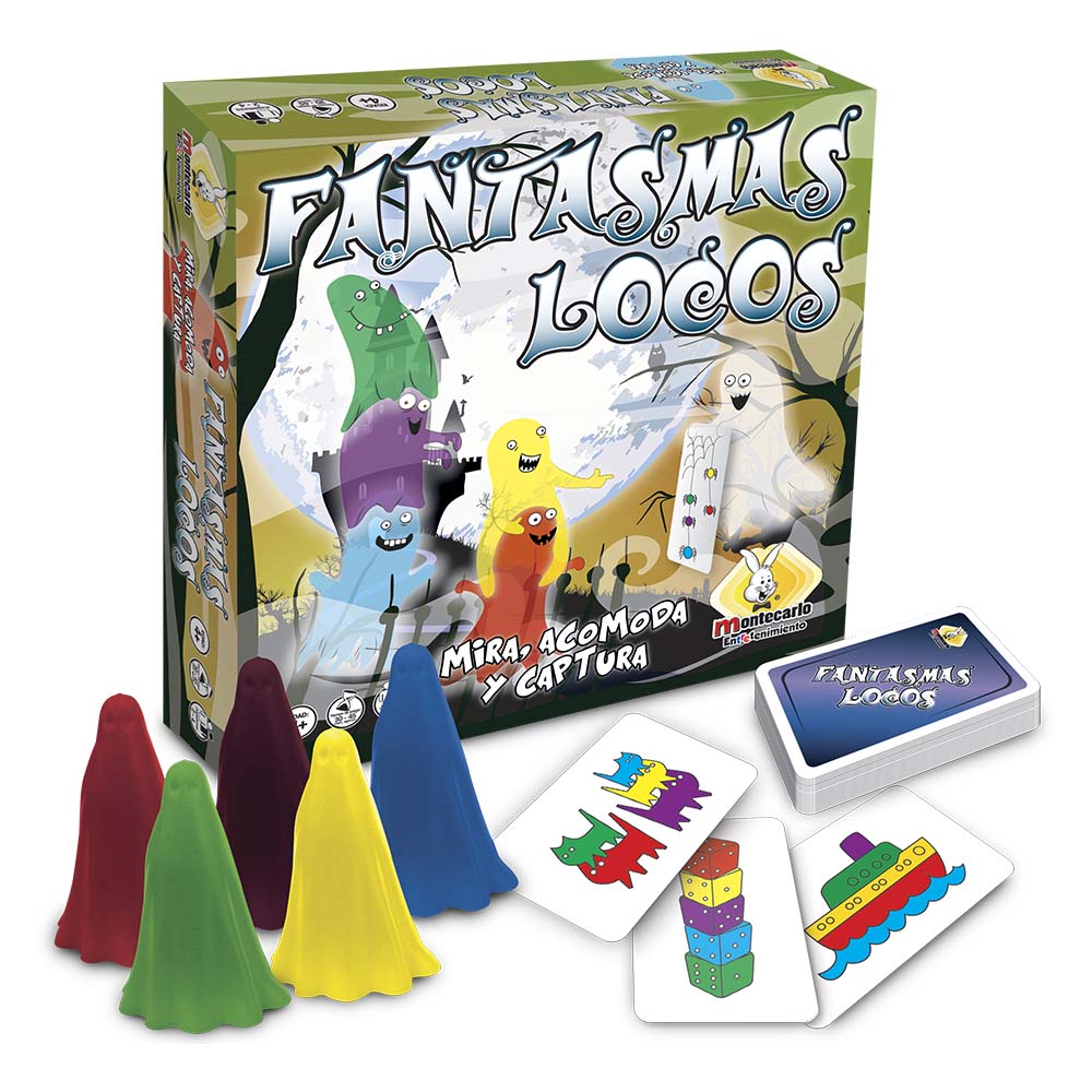 Fantasmas Locos Novedades Montecarlo juego de mesa familiar de agilidad visual infantil
