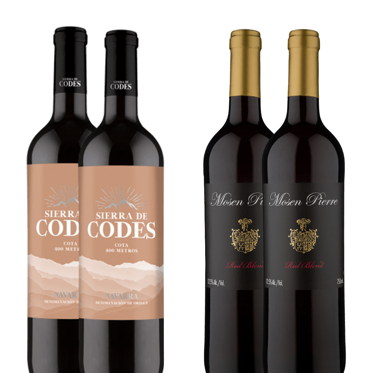 Pack 2 Vino Sierra de Codes 400 & Pack 2 Vino Mosen Pierre 