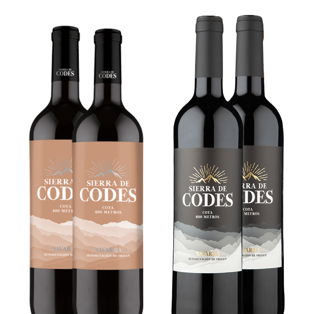 Pack 2 Vino Sierra de Codes Cota 400 & Pack 2 Sierra 600 M 