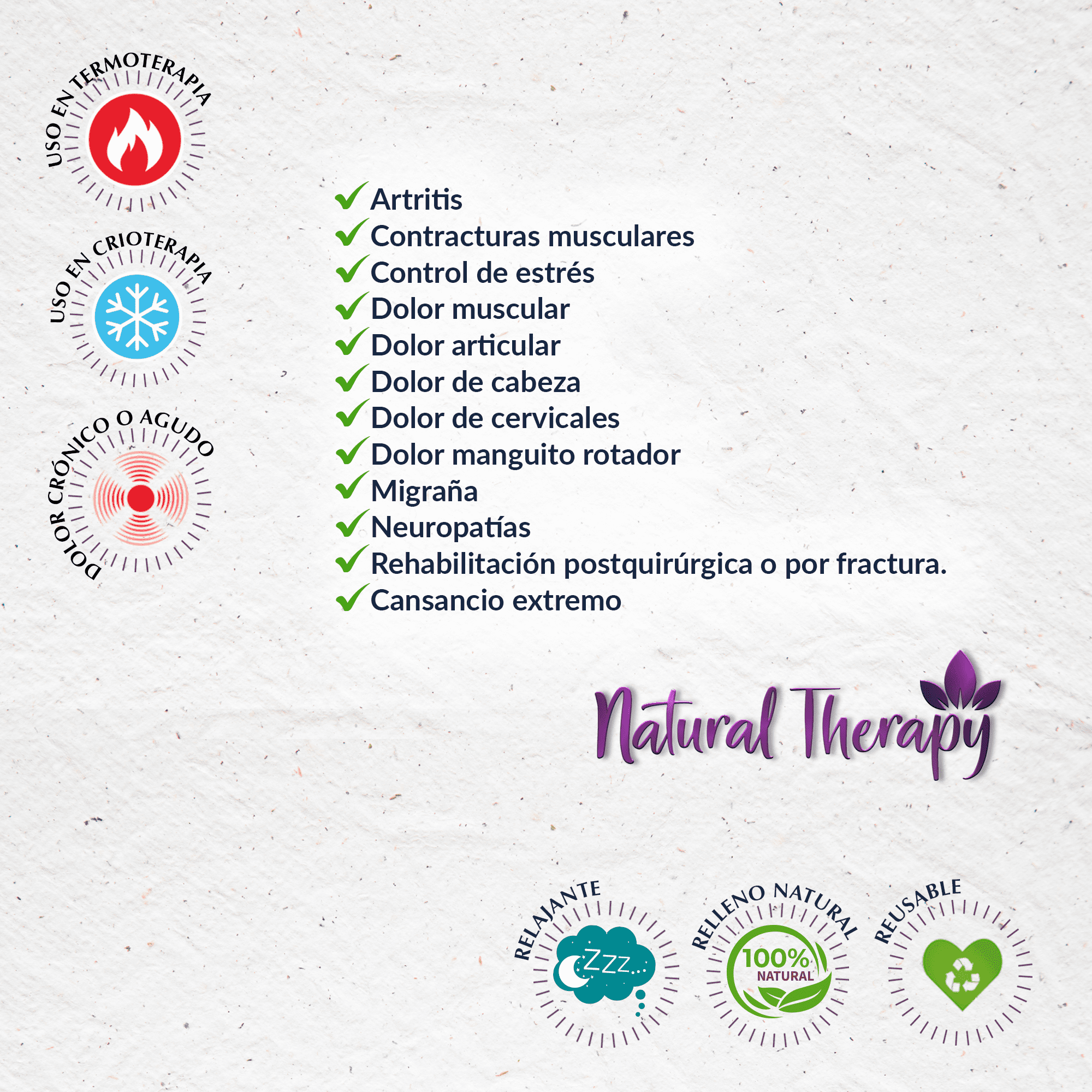 Natural Therapy-Cojín Terapéutico TÉRMICO para Hombros. Versátil para Cualquier Malestar! Analgésico Desinflamatorio y Relajante. Ideal para Contracturas Musculares y Malestares de Hombros y Cuello.