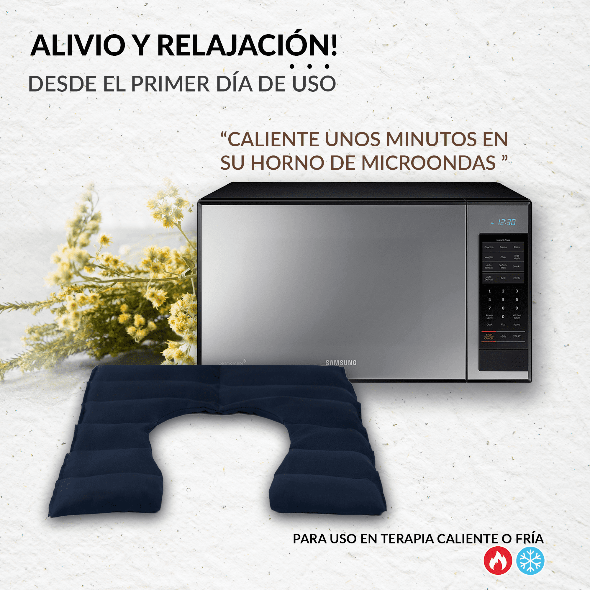 Natural Therapy-Cojín Terapéutico TÉRMICO para Hombros. Versátil para Cualquier Malestar! Analgésico Desinflamatorio y Relajante. Ideal para Contracturas Musculares y Malestares de Hombros y Cuello.