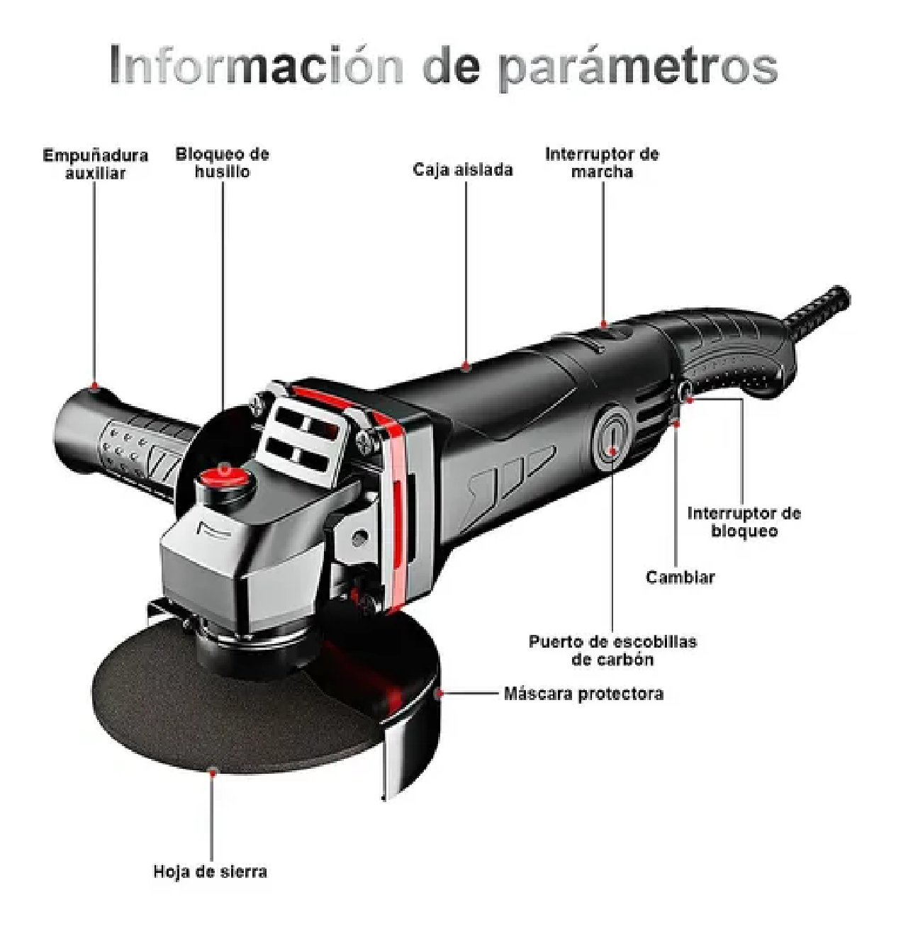 Esmeriladora Angular 860w 110v con Accesorios