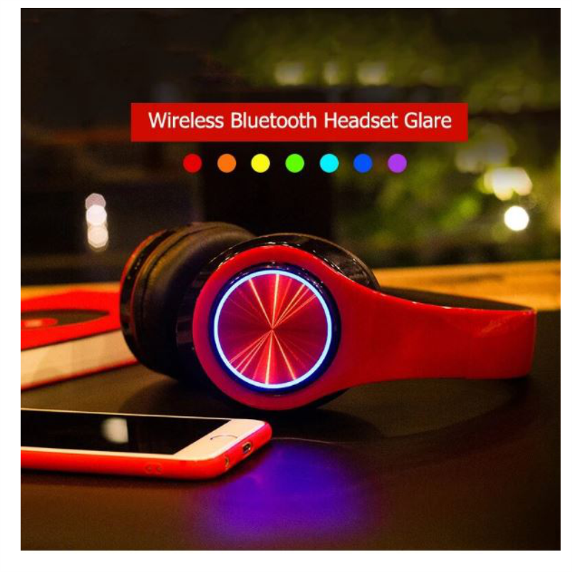 Auriculares audifonos Bluetooth con graves profundos, iluminación LED, inalámbricos, plegables, estéreo, Bluetooth 5.0, micrófono b39