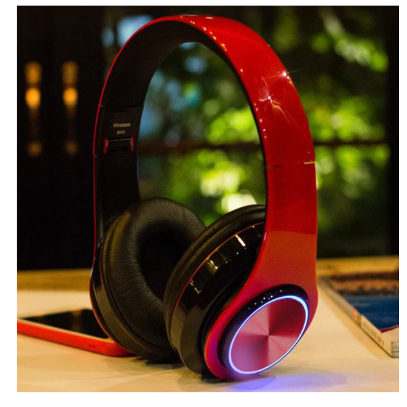 Auriculares audifonos Bluetooth con graves profundos, iluminación LED, inalámbricos, plegables, estéreo, Bluetooth 5.0, micrófono b39