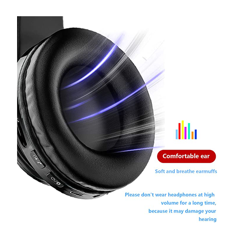 Auriculares audifonos Bluetooth con graves profundos, iluminación LED, inalámbricos, plegables, estéreo, Bluetooth 5.0, micrófono b39