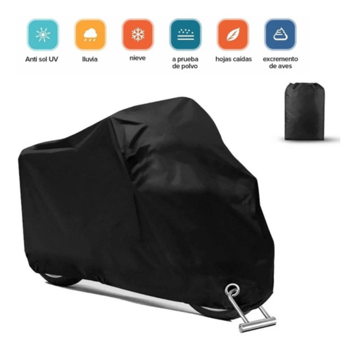 Funda Negra Protectora De Polvo, Lluvia Para Motocicleta