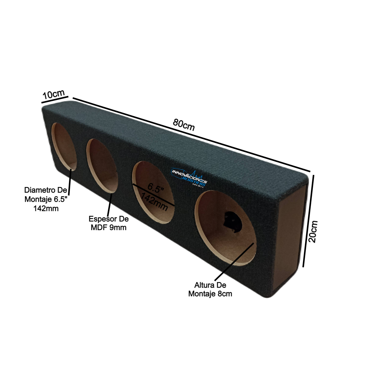 Cajon Para 4 Bocinas De 6.5 Pulgadas Sellado rectangular
