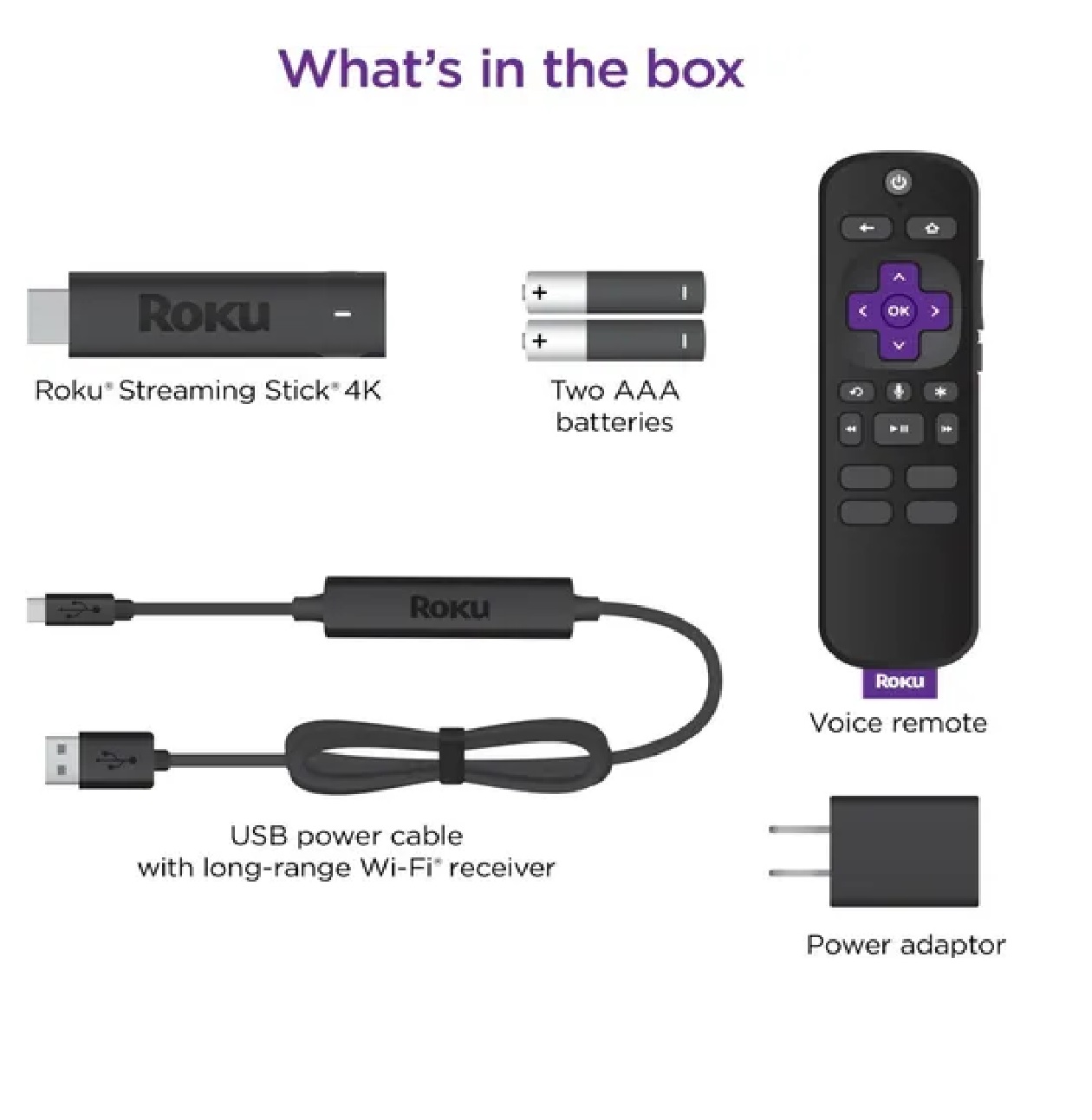 Roku Streaming Stick 4k 3820 - Negro - 1 Gb - De Voz