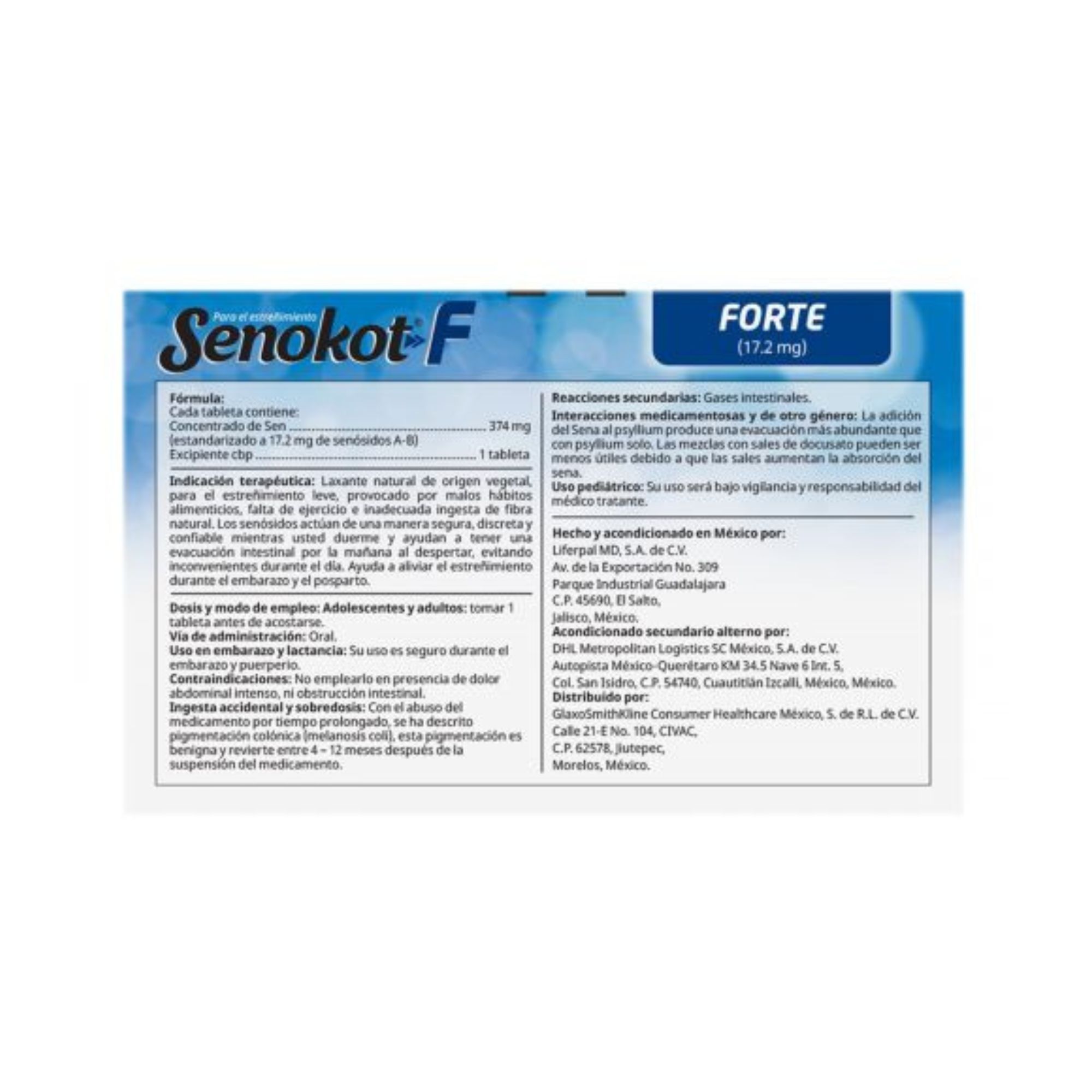 Senokot Forte Laxante 2 Pack 30 Tab c/u