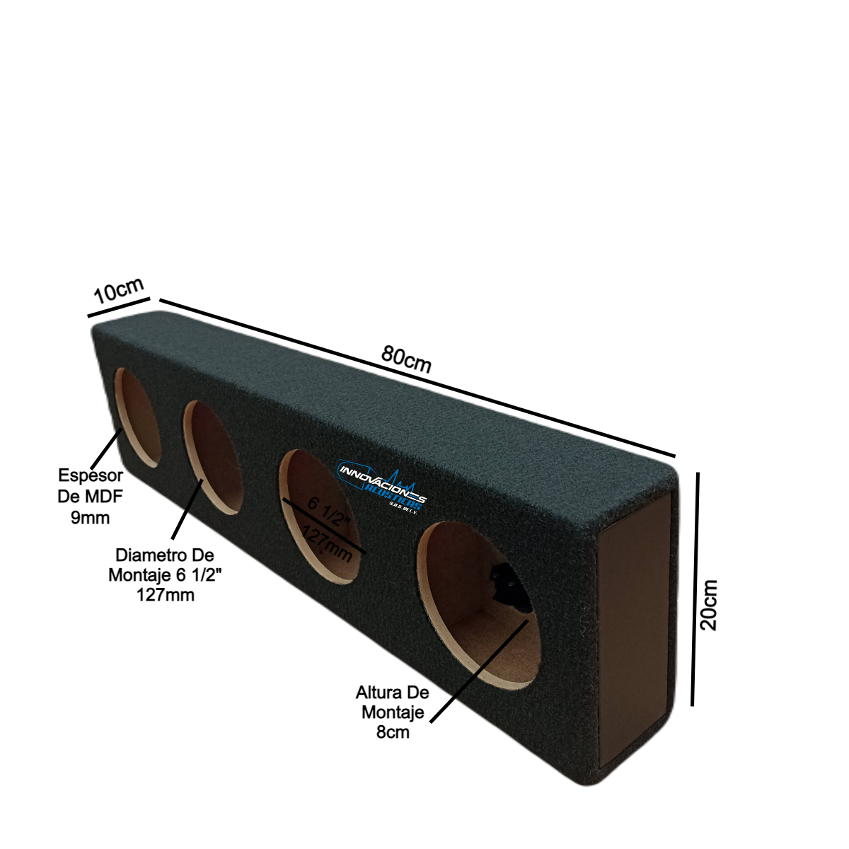 Cajon Para 4 Bocinas De 6 1/2 Pulgadas Rectangular