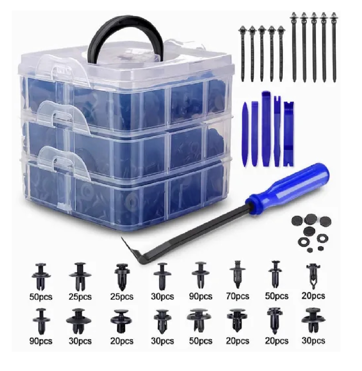 Kit Grapa Automotriz Con Quita Grapas Molduras