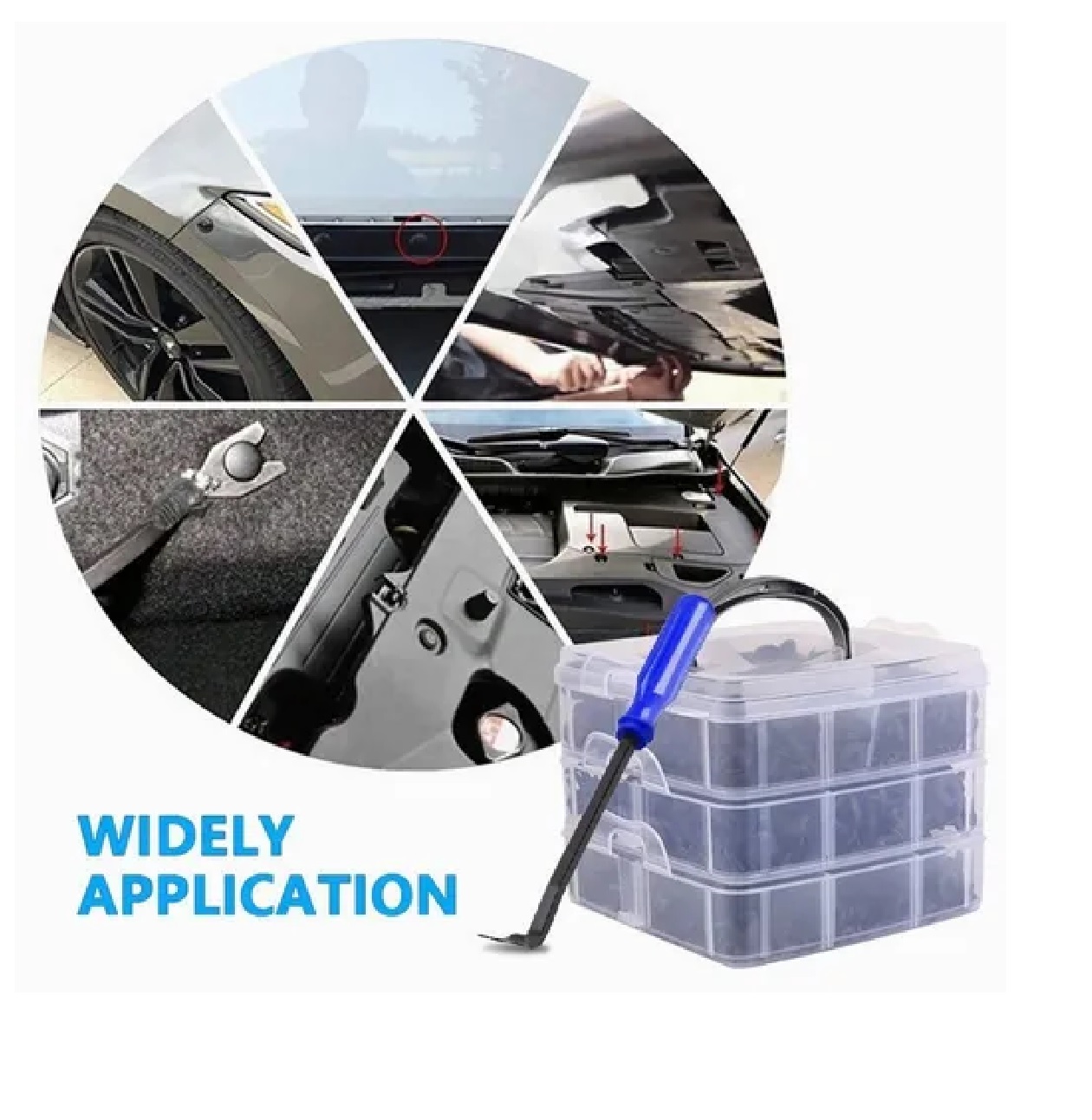 Kit Grapa Automotriz Con Quita Grapas Molduras