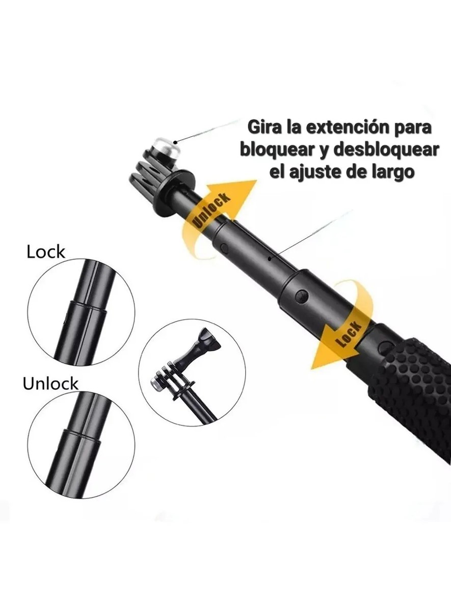 Palo Selfie Stick Petukita Box 96cm Para Gopro + Tornillo Negro