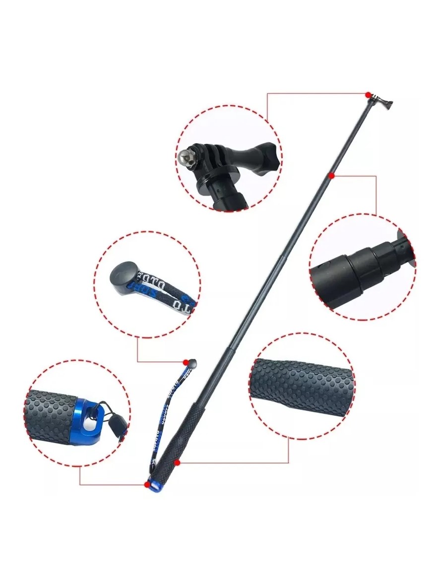 Palo Selfie Stick Petukita Box 96cm Para Gopro + Tornillo Negro
