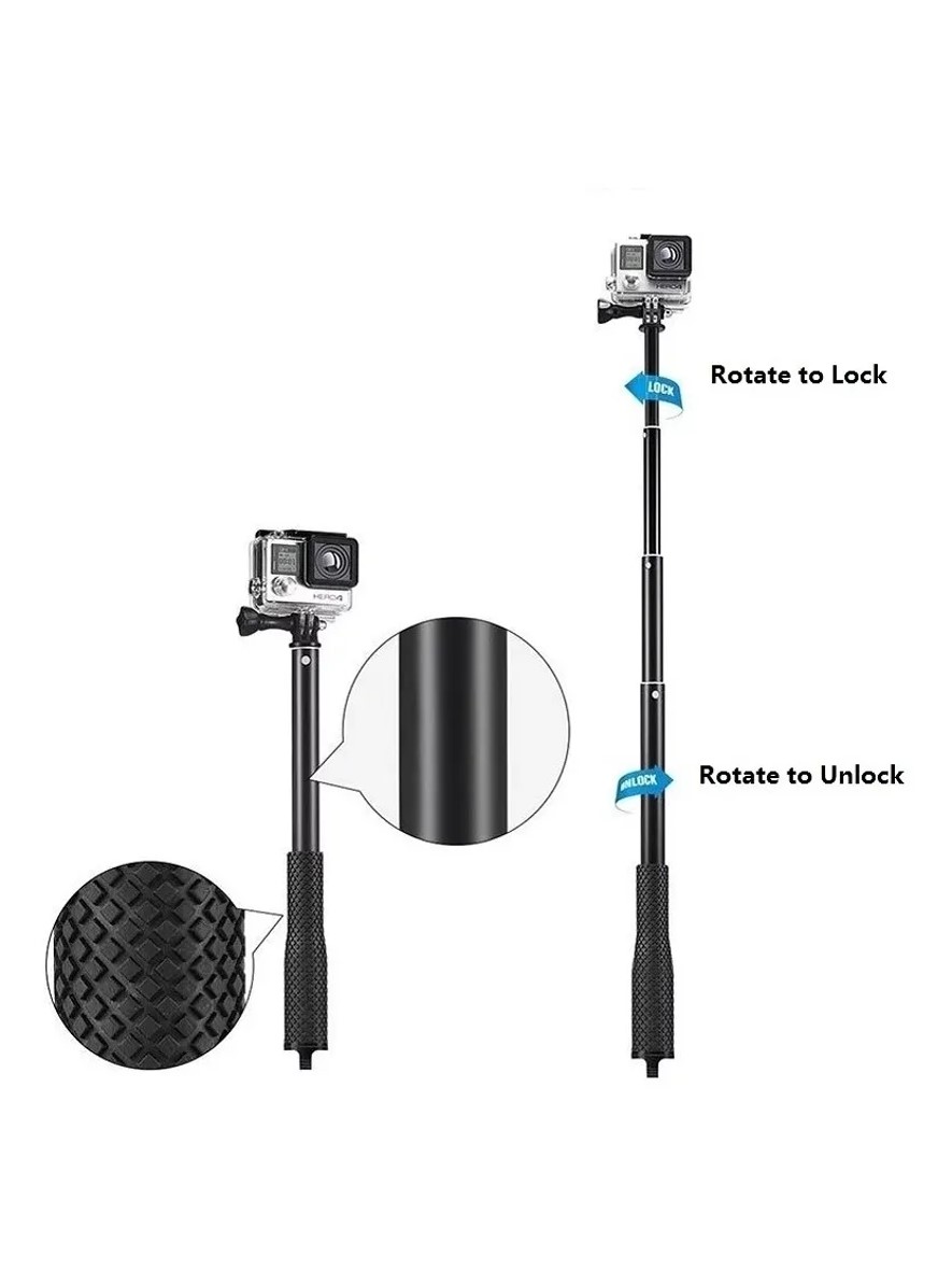 Palo Selfie Stick Petukita Box 96cm Para Gopro + Tornillo Negro