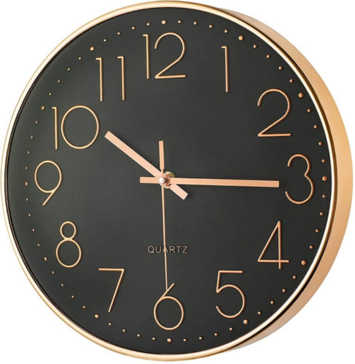 Reloj De Pared Decorativo Moderno 3d Cuarzo Negro