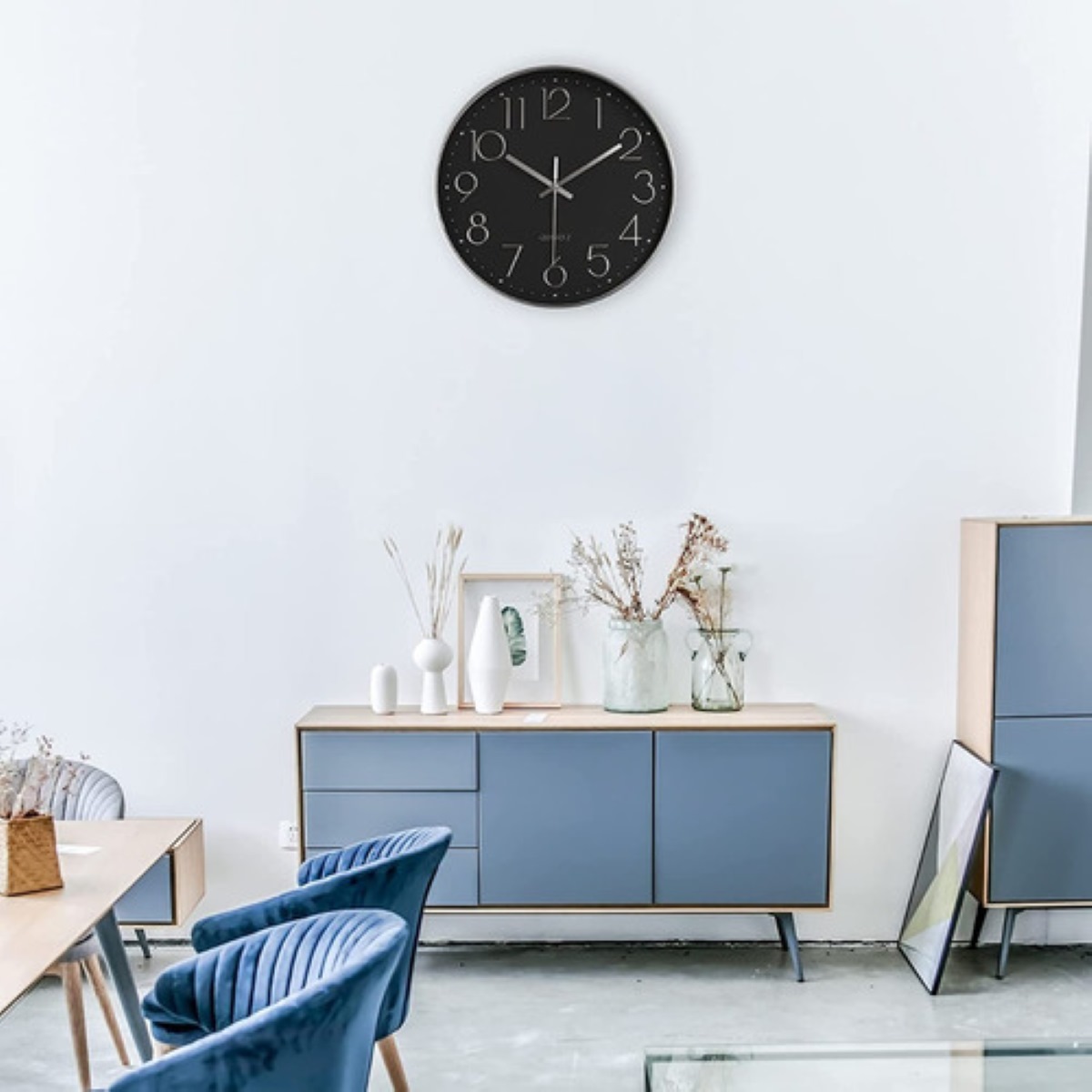 Reloj De Pared Decorativo Moderno 3d Cuarzo Negro