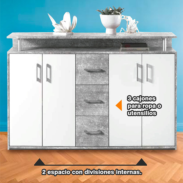 Mueble Modular Comoda Drift Gris